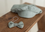 Bay Boy green linen  baptism summer cap 