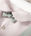 christening outfit for a one-year-old boy: pink linen shirt and green shorts (4).jpg