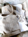 Baptism set for a boy in a beige herringbone pattern, shorts with suspenders and buttons, and a bow tie (2).jpg