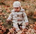 Beige Baptism Outfit Linen Outfit  for boy Gray Coat Warm Cap (2).jpg