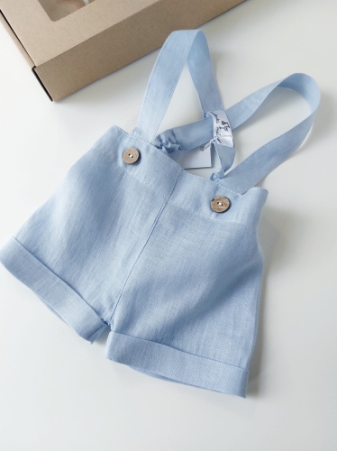 blue linen summer baptism shorts for a boy.jpg