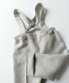 Beige Merino Wool Herringbone Pant